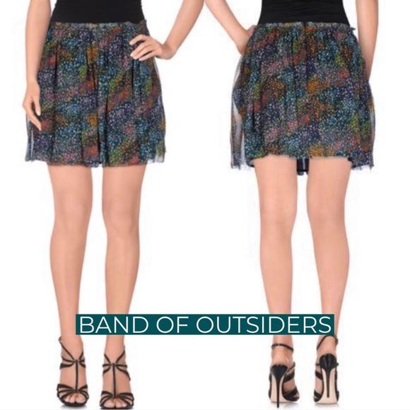 Band of Outsiders Silk Print Mini Skirt M NWOT - Picture 1 of 8